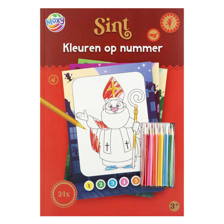 Grupo de manualidades creativas Sinterklaas colorea por números con 6 lápices
