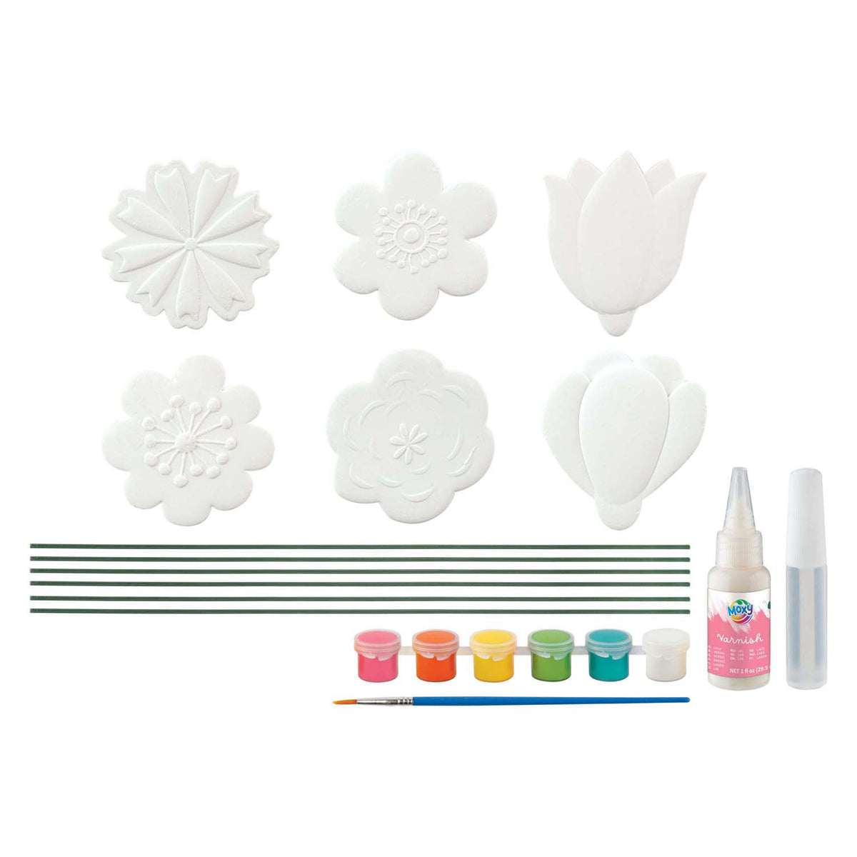 Creative craft group maak-je-eigen tuinprikkers incl. 6 verfkleuren 1 kwast