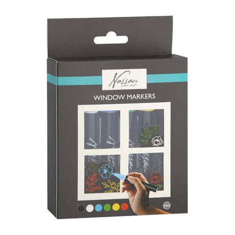 Juego de marcadores de tiza para ventana de Nassau Fine Art - 6 piezas.