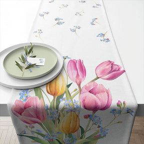 Ambiente camino de mesa ramo de tulipanes 40x150cm