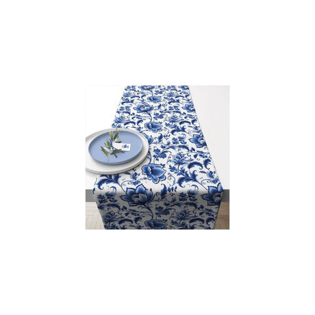 Camino de mesa Ambiente 40x150 cm flores azules de Delft