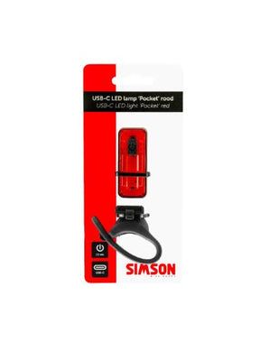 Simson blister 022032 USB-C lámpara LED 'pocket' roja