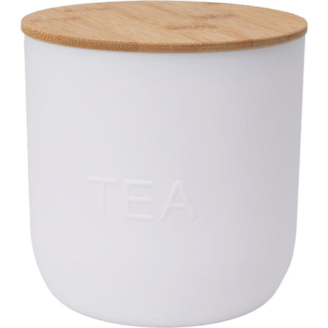 Excelente caja de almacenamiento de plástico para artículos para el hogar con tapa de bambú, café, té o azúcar.