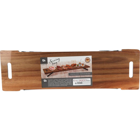 Excelente bandeja para servir artículos para el hogar en madera de acacia.