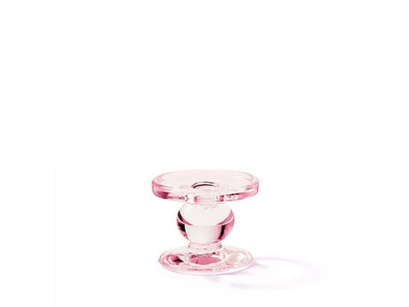 Ambiente portavelas cristal rosa ã˜9xh7cm