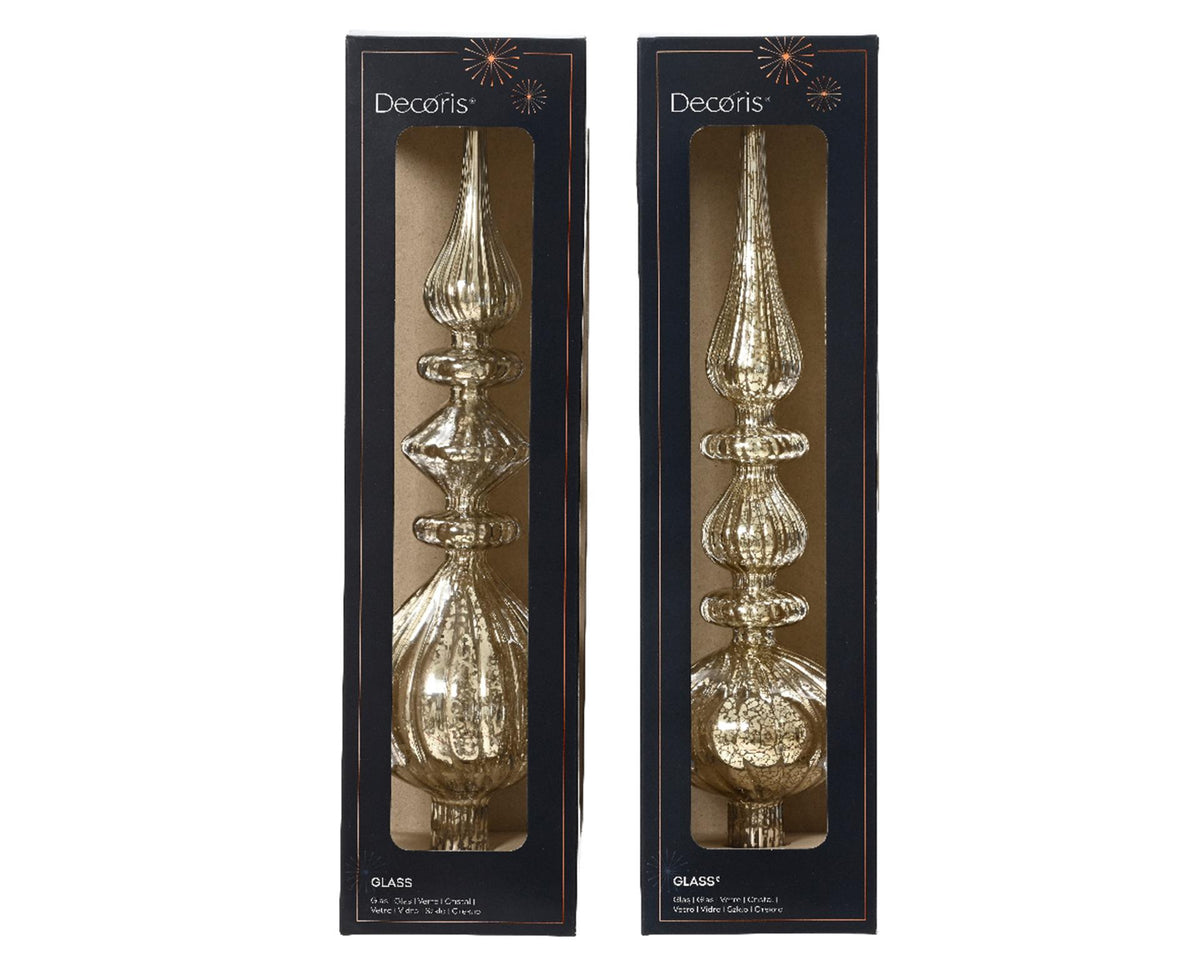Pico Decoris antiguo de cristal plateado dia.9x35cm en 2 versiones