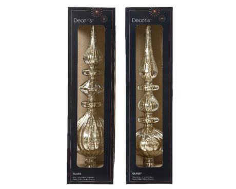Pico Decoris antiguo de cristal plateado dia.9x35cm en 2 versiones