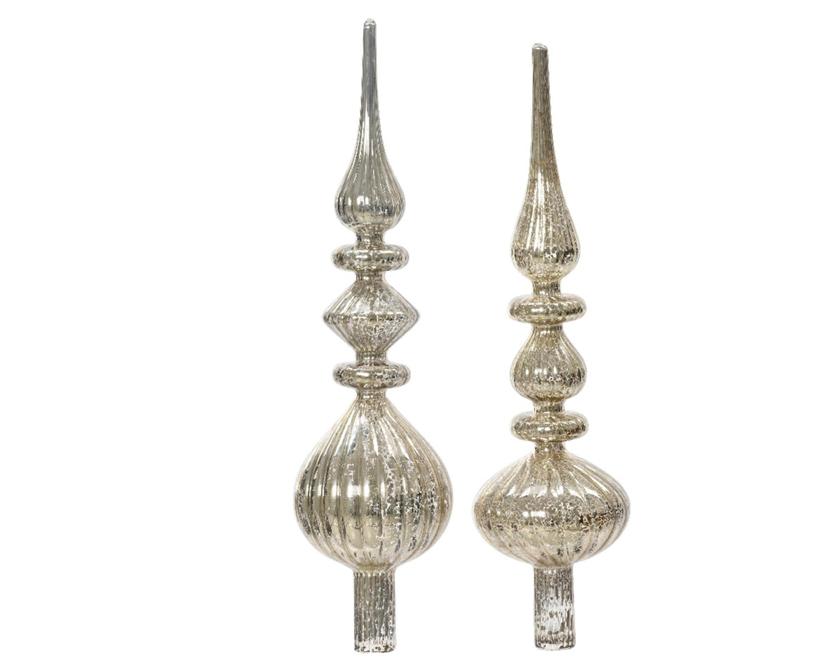 Pico Decoris antiguo de cristal plateado dia.9x35cm en 2 versiones