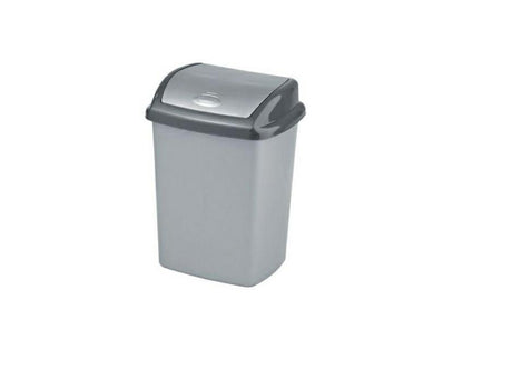 Papelera Curver dominik con tapa corredera 25l plata grafito