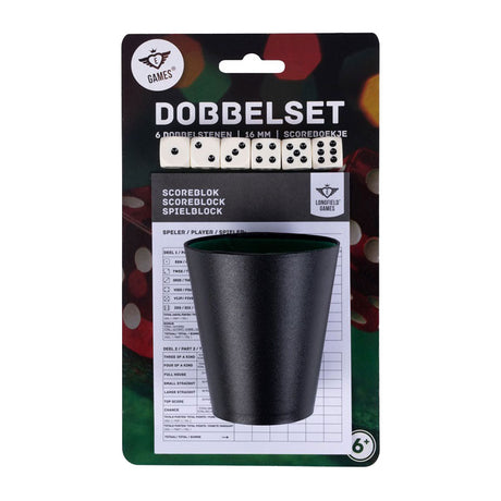 Set de dados Longfield vaso + 6 dados y libro de puntuaciones