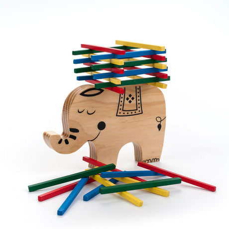 Elefante del juego de balance de madera