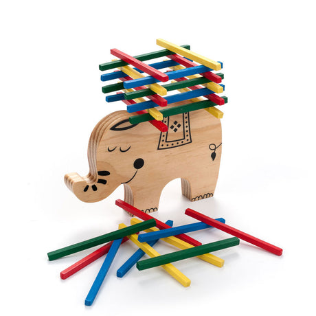 Elefante del juego de balance de madera
