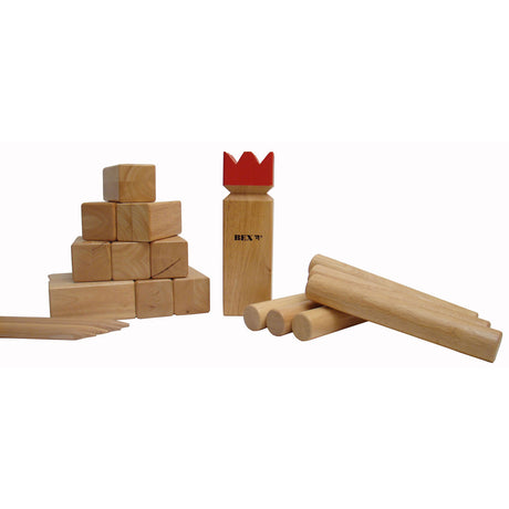 Bex kubb pro madera de caucho con rey rojo