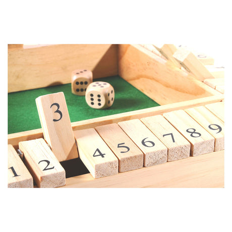 Longfield cerró la caja - 4 jugadores - Caja de madera de caucho con incrustaciones de fieltro - Incluye 8 dados de madera - Juego de mesa 29 x 29 x 3,5 cm - Juego familiar estratégico - Corazón de ángel