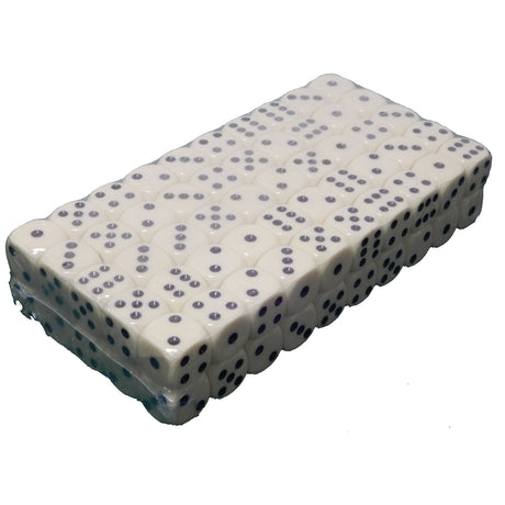 Dados blancos, 100 unidades, 16 mm