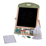 Pizarra blanca jack jacky table - tablero de juego educativo multifuncional 2 en 1 - tiza y tablero magnético - tablero de aprendizaje con ábaco de reloj - aprender a practicar la motricidad - accesorios incluidos - corazón de ángel