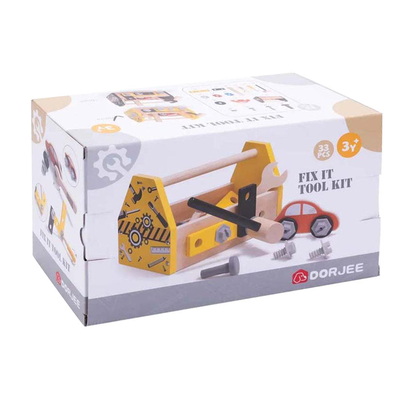 Dorjee Toolbox 33 piezas de madera junior amarillo