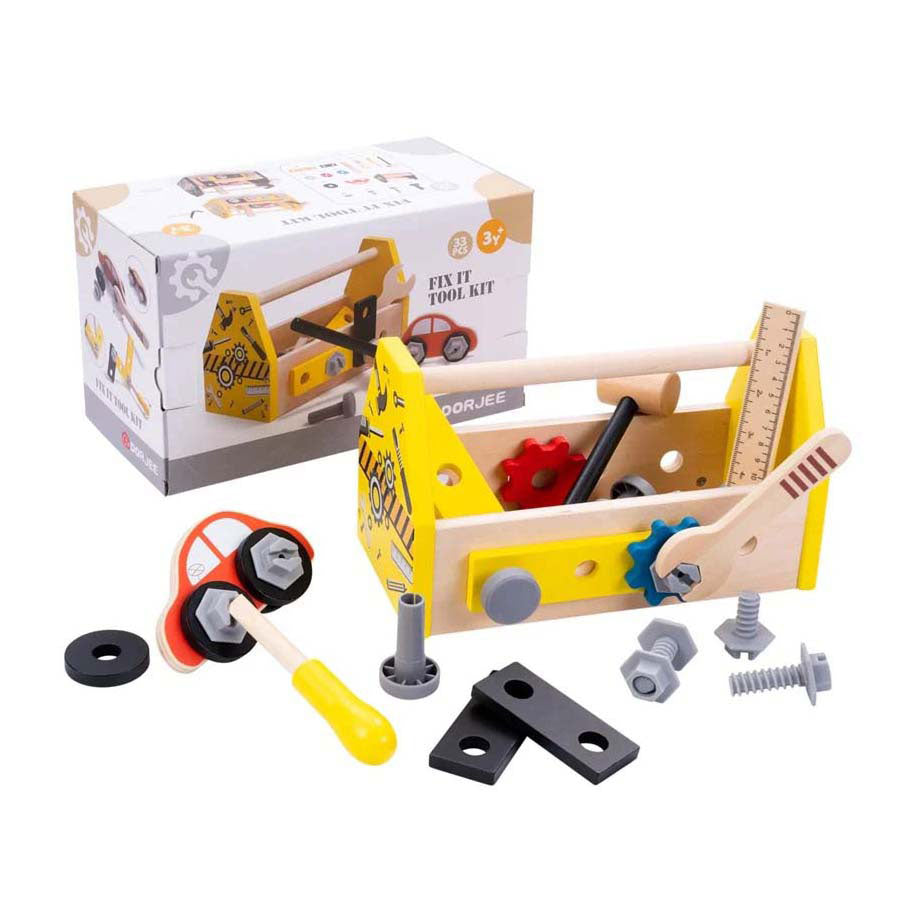 Dorjee Toolbox 33 piezas de madera junior amarillo