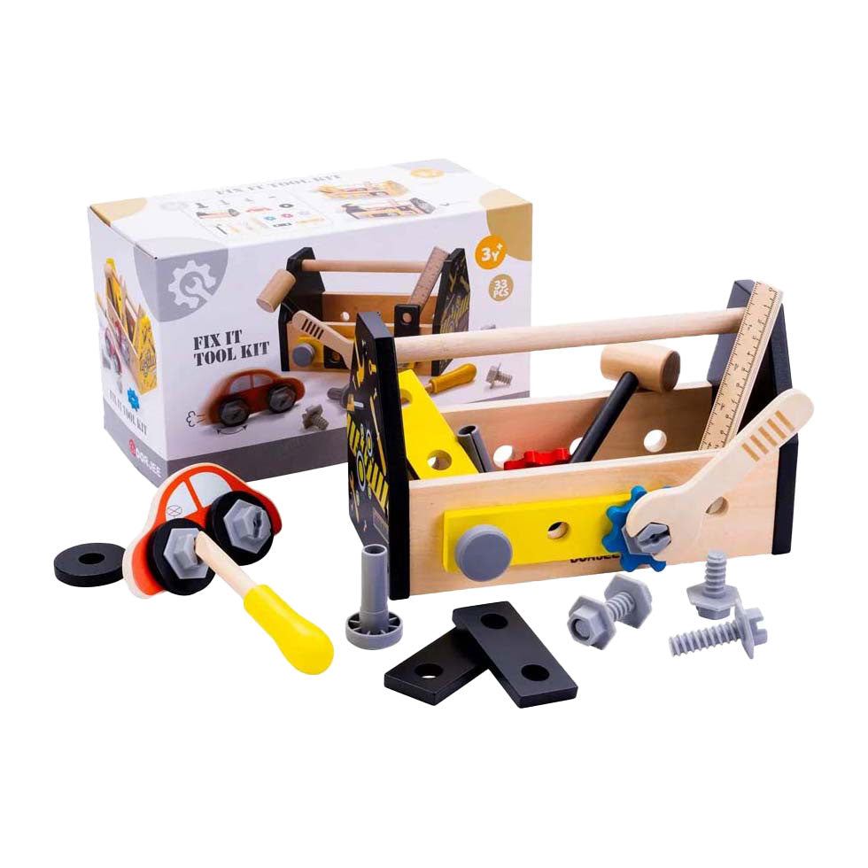 Dorjee Toolbox 33 piezas de madera junior de madera negra