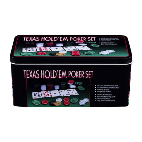 Juego de póquer Engelhart con cartas, tela y 200 fichas (4 gramos) en caja