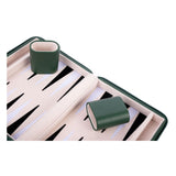 Juego de backgammon de viaje con cremallera - verde