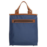 Bolso shopping Run away basics azul con asa de piel auténtica 36,5xh41cm