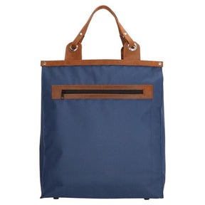Bolso shopping Run away basics azul con asa de piel auténtica 36,5xh41cm