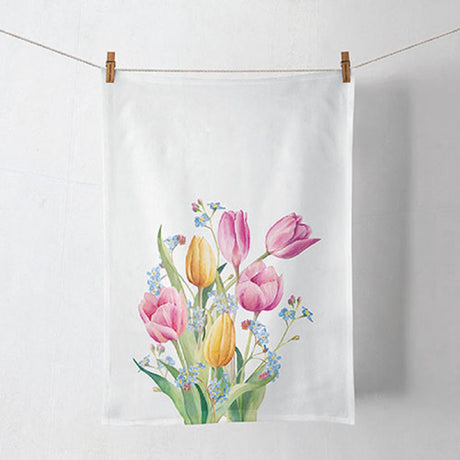 Ambiente paño de cocina-paño de cocina ramo de tulipanes 100% algodón 50x70cm