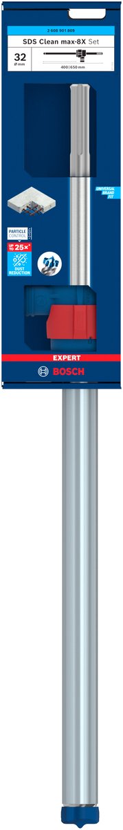 Juego taladro percutor bosch expert sds clean max-8x 32 x 400 x 650