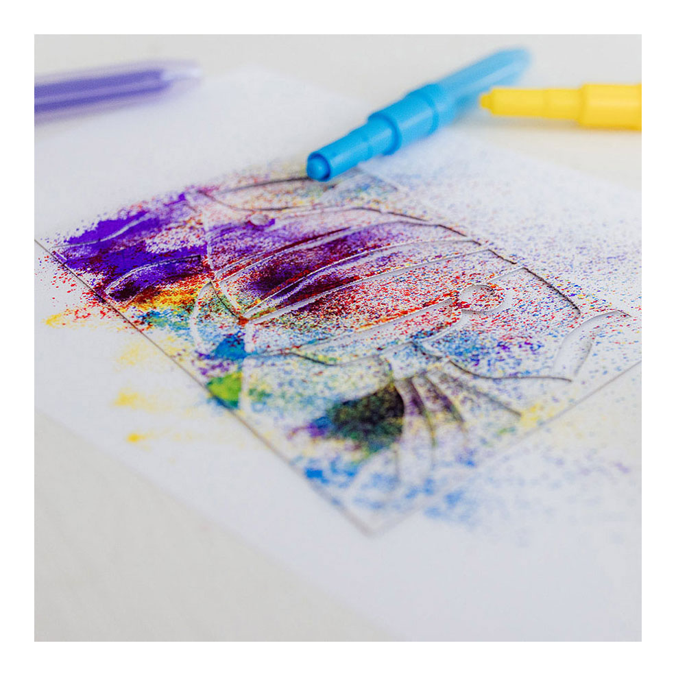 Totum spray pens 5 sopladores set de manualidades incl. Plantillas de unicornios y animales - juguetes creativos a partir de 4 años - consejo de regalo para manualidades, dibujo y pintura
