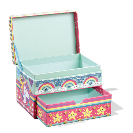 Decorar Totum Joyero Unicornio - Juguetes Niñas Manualidades Punta Regalo - Mosaico 15 x 10 x 10 cm Punta Regalo Niñas y Niños a Partir de 3 Años