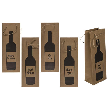Ootb bolsa para botella de vino papel 12.5x9x35cm