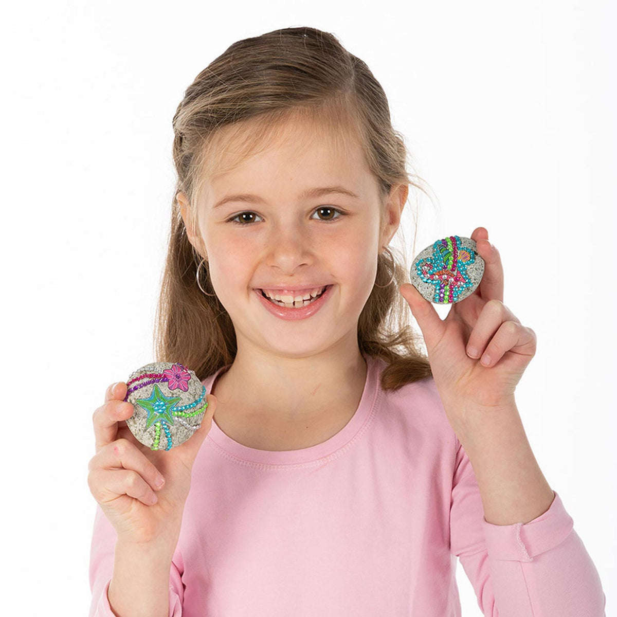 Set de manualidades Totum piedras decorativas con estrella de mar incl. Más de 350 diamantes de imitación: punta de regalo de estrella de mar de roca, juguetes creativos para manualidades de niñas y niños