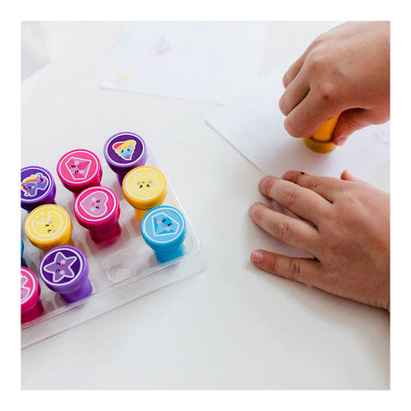 Totum sellos unicornio junior 12 piezas autoentintados - juguetes creativos para niñas a partir de 3 años - estampación manualidades fabricación de tarjetas consejo de regalo