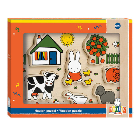 Rompecabezas de madera Miffy, rompecabezas de formas - juguetes educativos junior - niño pequeño, niño en edad preescolar - a partir de 1 año - consejo de regalo de juguetes bambolino