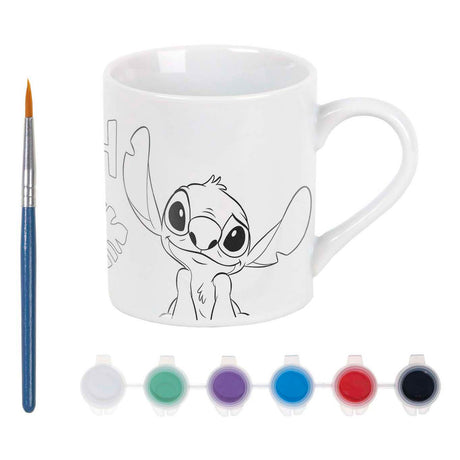 Taza para colorear Totum Disney Stitch - Juego de manualidades Taza de cerámica incl. pintura y pincel - consejo de regalo juguetes niñas y niños manualidades lilo stitch