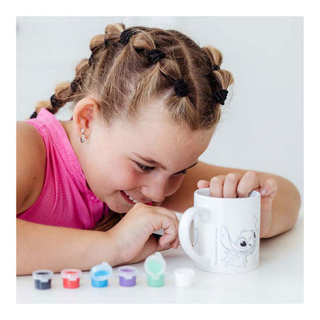 Taza para colorear Totum Disney Stitch - Juego de manualidades Taza de cerámica incl. pintura y pincel - consejo de regalo juguetes niñas y niños manualidades lilo stitch