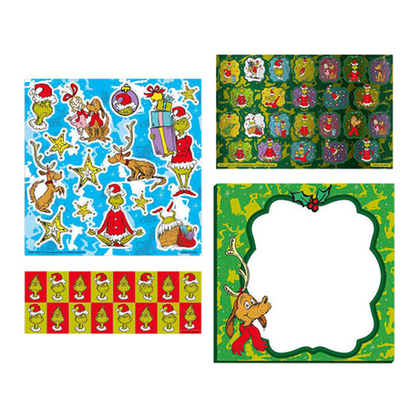 Conjunto de pegatinas totum de grupo de manualidades creativas grinch
