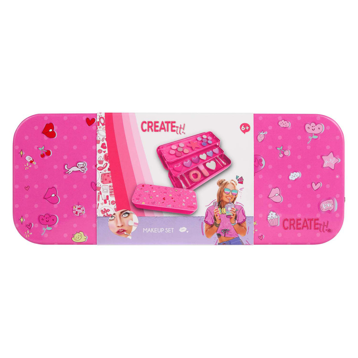 ¡Créalo! Lata de maquillaje de 3 capas.