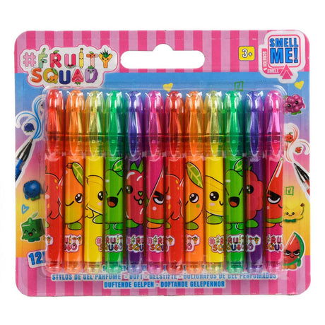 Bolígrafos mini de gel con aroma Canenco fruity squad, 12 uds.