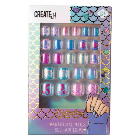 ¡Créalo! uñas artificiales sirena autoadhesivas