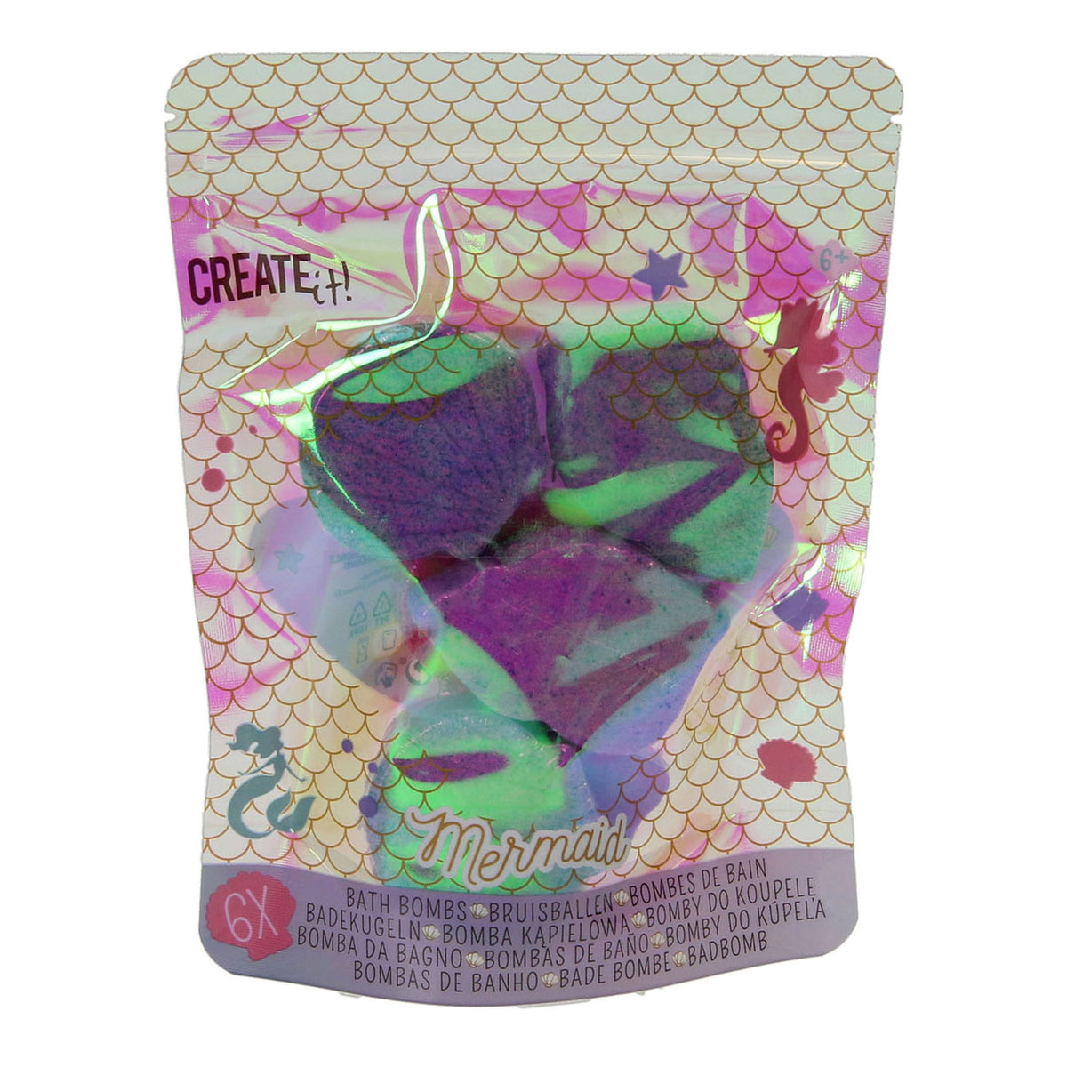¡Canenco lo crea! bombas de baño de sirena, 6 piezas