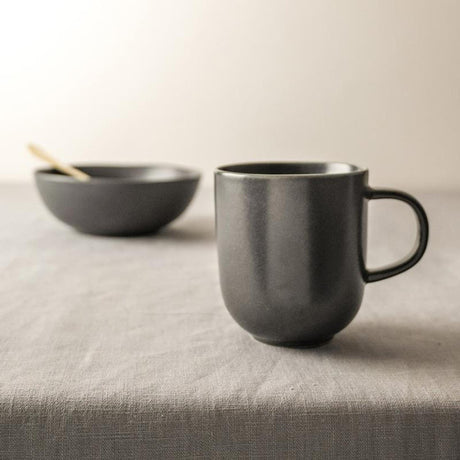 Taza Dutch Rose Velvet 390ml negro mate 4 piezas porcelana