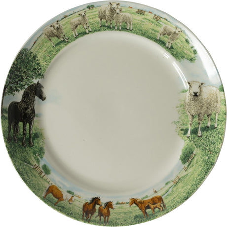 Wiebe van der zee wiebe's farm bord paard schaap ø25cm doos a 6 stuks porselein