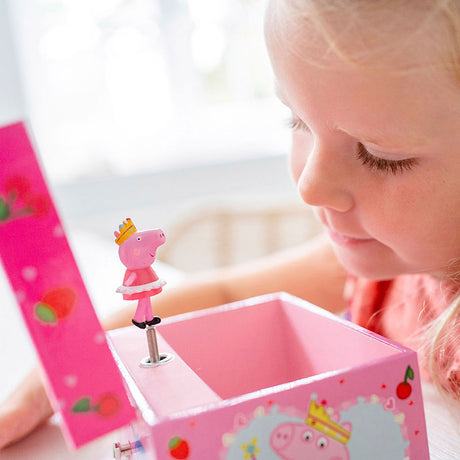 Bambolino peppa pig joyero, joyero, caja de música - con peppa bailarina giratoria y espejo - juguetes para niños pequeños y preescolares a partir de 3 años - consejo de regalo