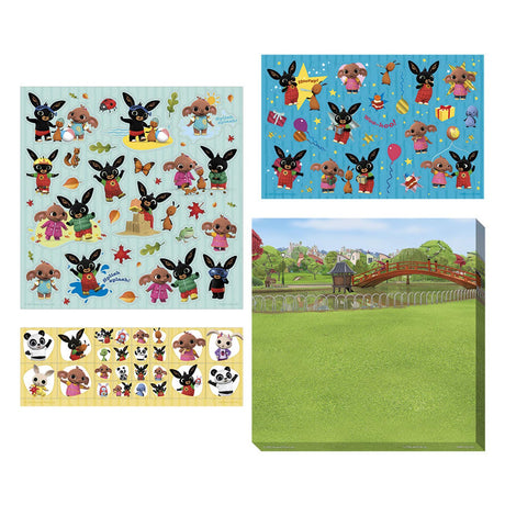 Bambolino bing stickers, 3 hojas de stickers con fondo de juego, juguetes creativos - a partir de 3 años - juguetes