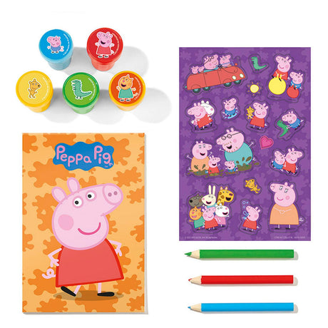 Totum peppa pig set de manualidades creativas con sellos, lápices y pegatinas - juguetes educativos manualidades creativas junior manualidades de estampado