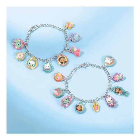 Totum la casa de muñecas de Gabby, hacer 2 pulseras con dijes - Set de manualidades casa de muñecas de Gabby, joyas, pulseras de la amistad, regalo artesanal para niñas a partir de 3 años