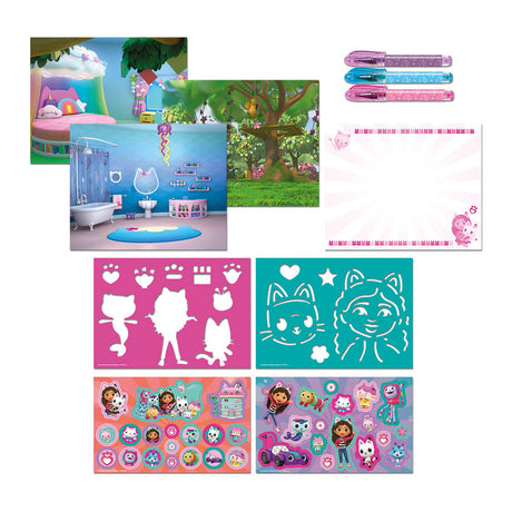Totum libro de vacaciones del diseñador de la casa de muñecas de Gabby - libro de actividades pegatinas para dibujar y escribir, 25 piezas - casa de muñecas de Gabby juguetes creativos niñas a partir de 3 años consejo de regalo