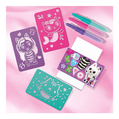 Totum Juego de manualidades para la casa de muñecas de Gabby Pulseras con dijes brillantes 2 en 1 para hacer bolígrafos y plantillas La casa de muñecas de Gabby juguetes creativos consejo de regalo para niñas